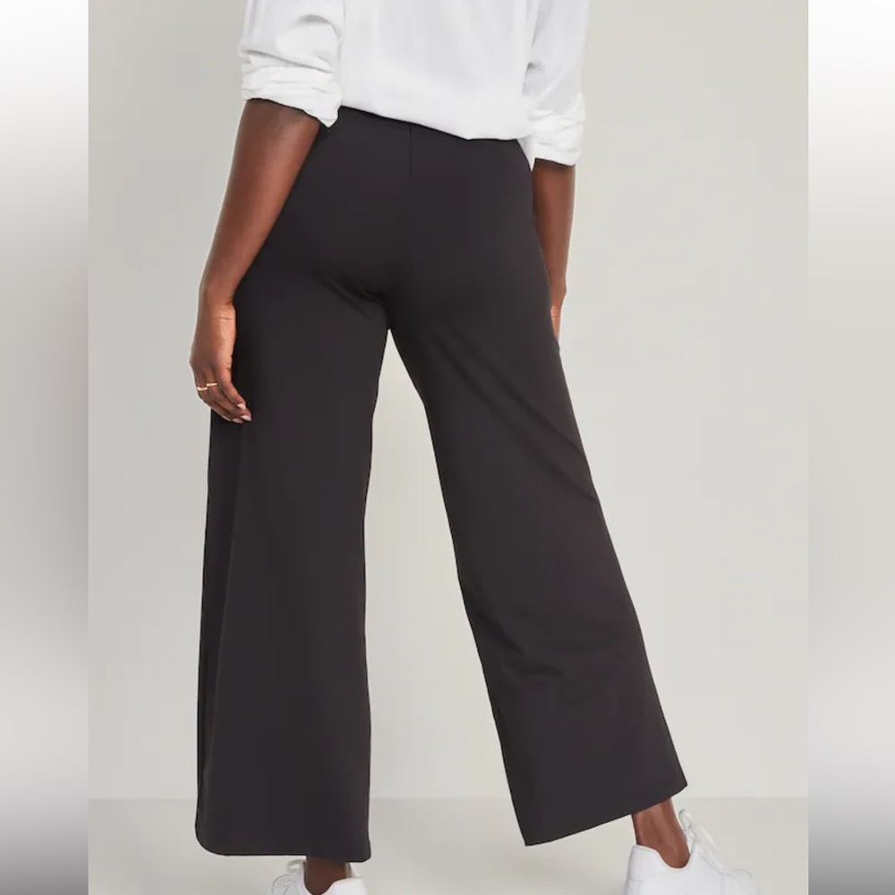 NWT Old Navy Large Black Jack High-Waisted PowerSoft Wide-Leg Pants for Women - Picture 6 of 6